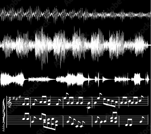 audio waves and musical notes