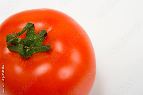 red tomato on a white backg...