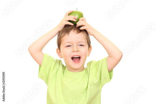 boy and apple