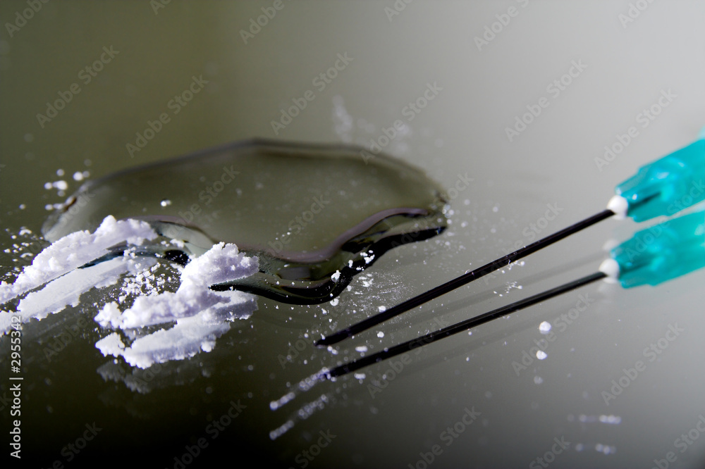 Fototapeta premium heroin drug and needle