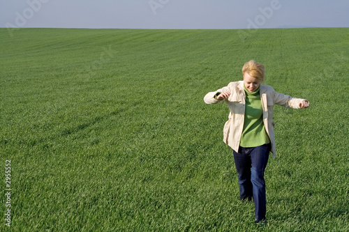 woman on the field at springtime