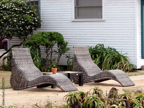 two outdoor chairs