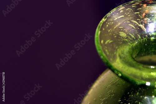 green art glass with bubbles