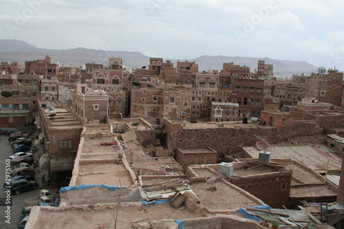 Sanaa Cityscape mountains in Backdrop © Doug Stacey