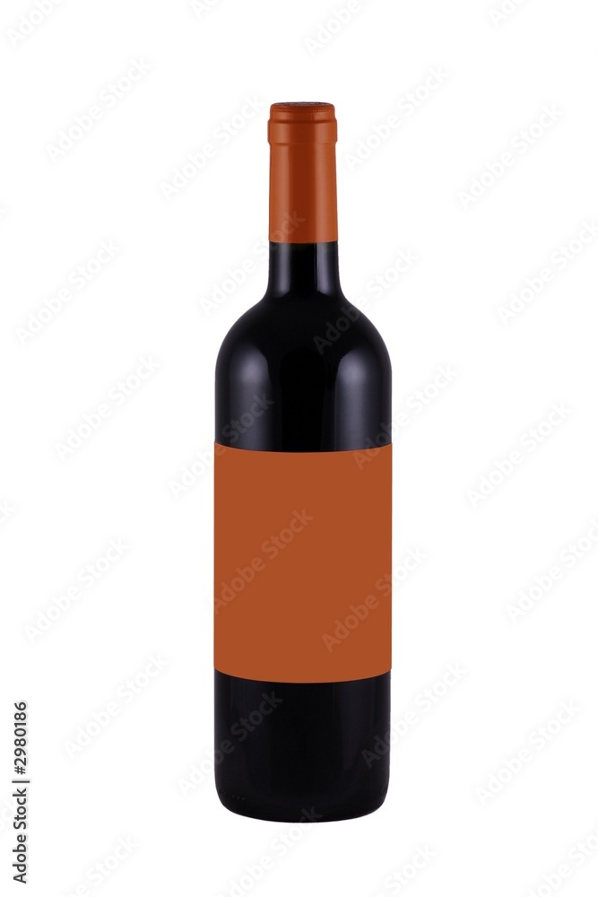 bottle of wine with blank label