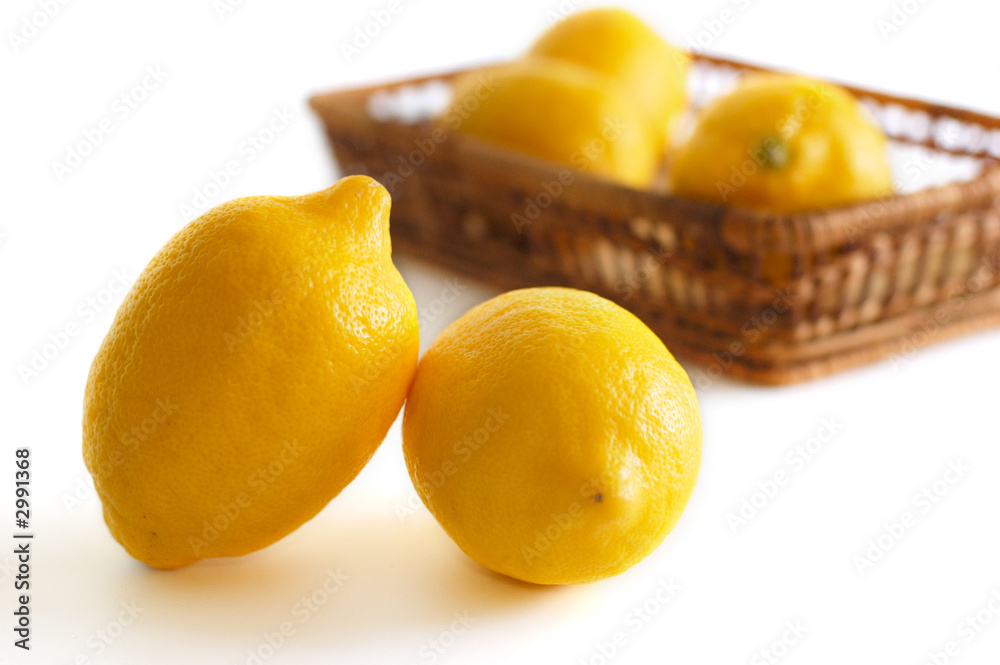lemons on the white lemons on the white