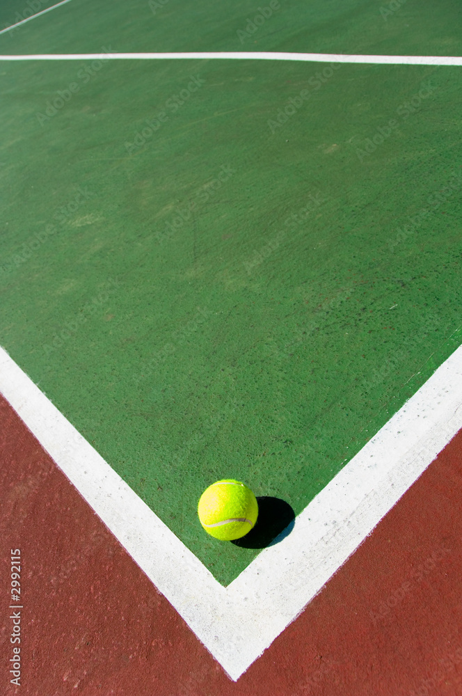 tennis balls on court