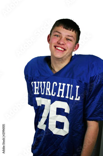 a smiling young linebacker