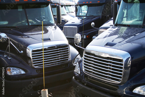 blue semi trucks