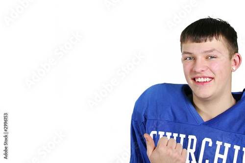 a gesturing teen