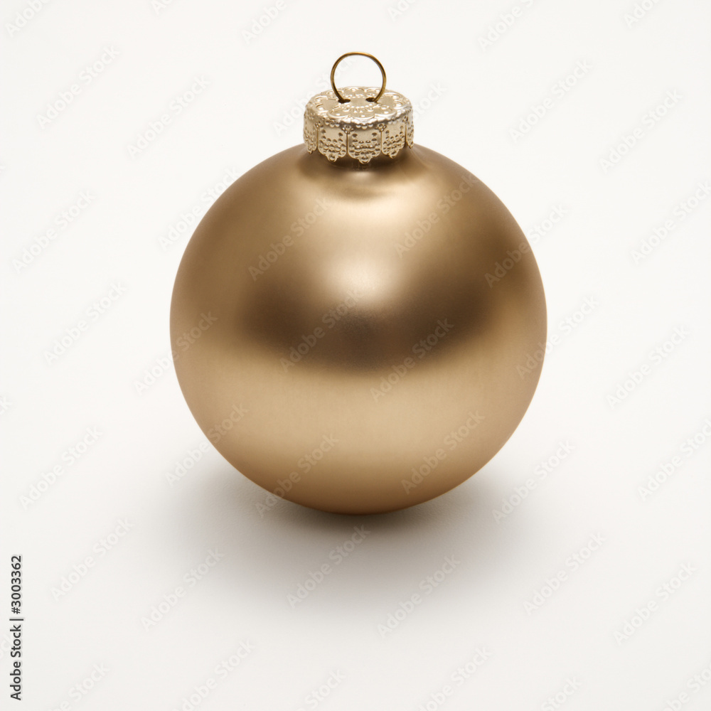 gold christmas ornament. gold christmas ornament.