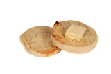 toasted english muffin with butter