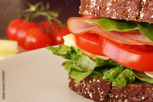 Ham and cheese sandwich