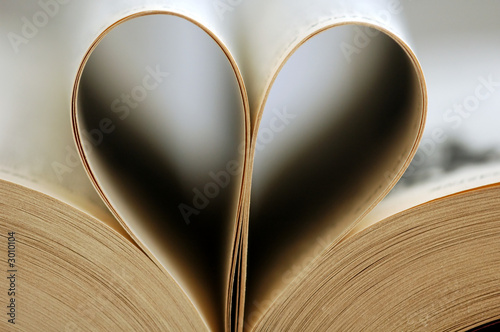 book with pages in shape of a heart