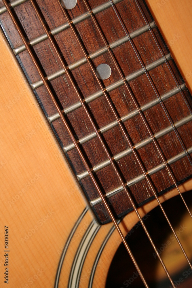 Obraz premium acoustic guitar closeup