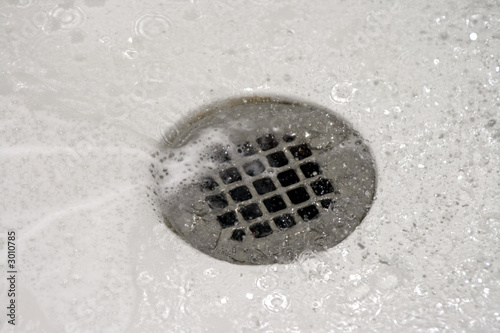 shower drain with water