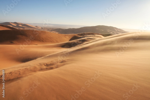 sandstorm in erg chebbi sand dunes