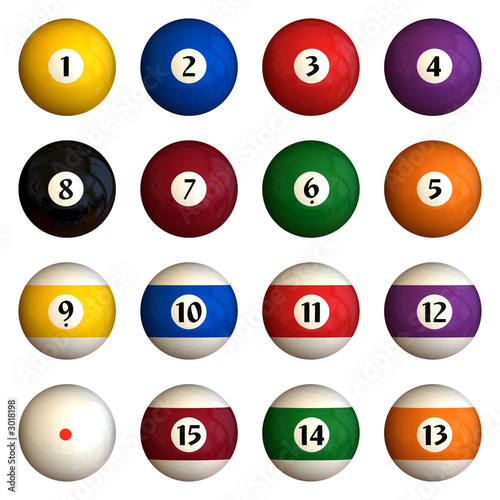 isolated pool balls