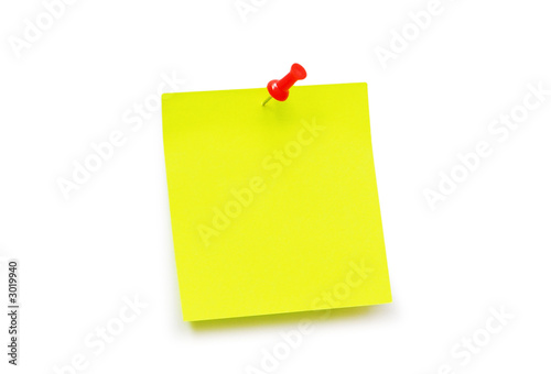 yellow sticker note isolated on the white
