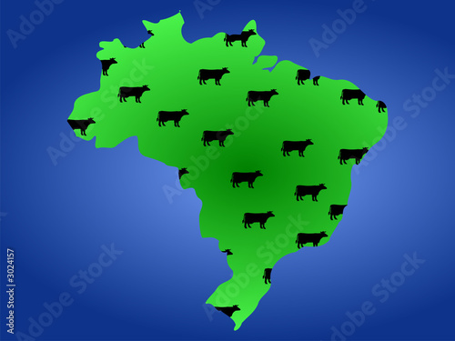 map of brazil with cows