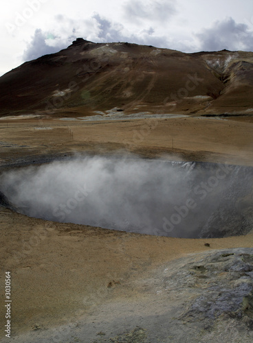 steaming hole in the ground