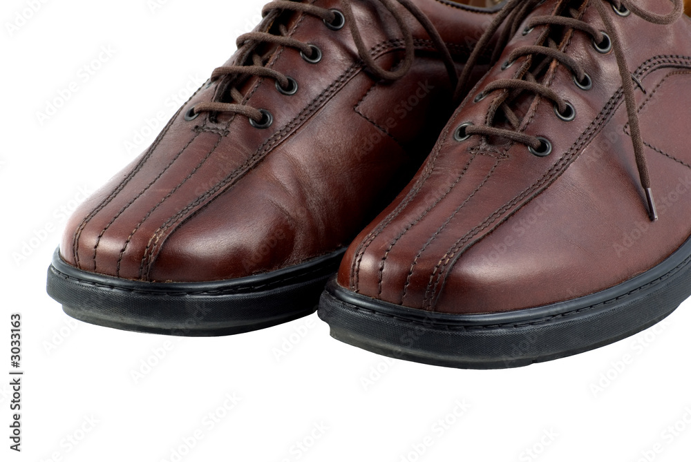 brown leather men shoes