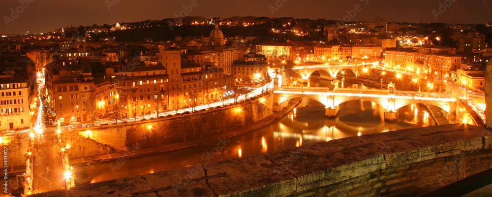 Rome river front at night