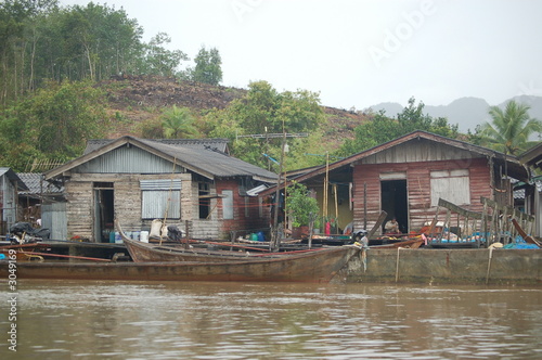 floating house at phanga bay , phuket , thailand photo