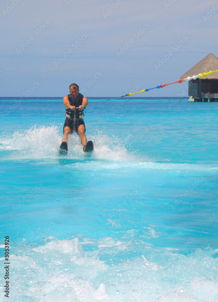 water skiing in the maldives