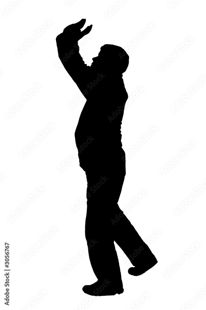 silhouette of a casual man