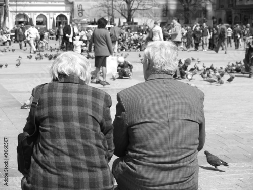 a couple of seniors on the benc photo