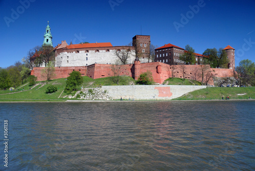 Wawel - Royal castle over the Vistula River in Krakow (Poland)