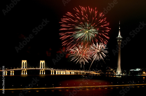 celebration of new year with fireworks