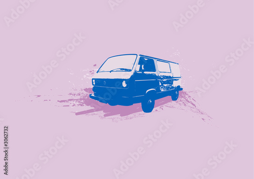 retro illustration of old stylish trans