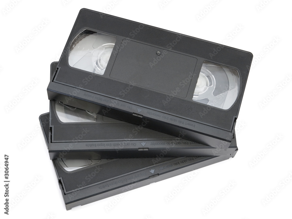 stack of video cassettes stack of video cassettes