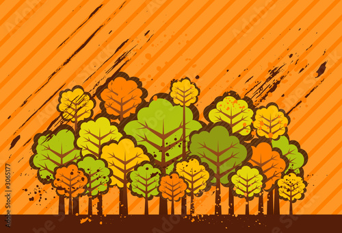 illustration with trees vector