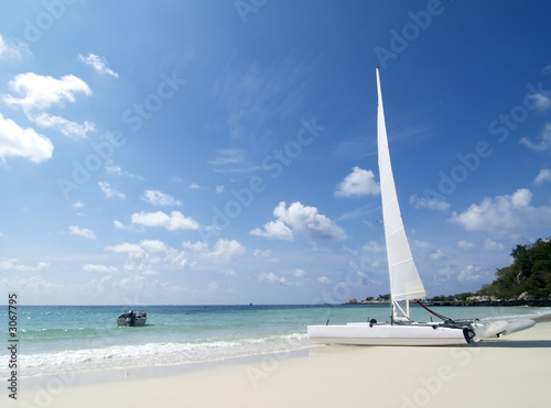 catamaran on the beach