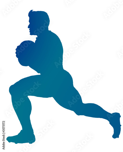 rugby player sideview try silhoutte blue