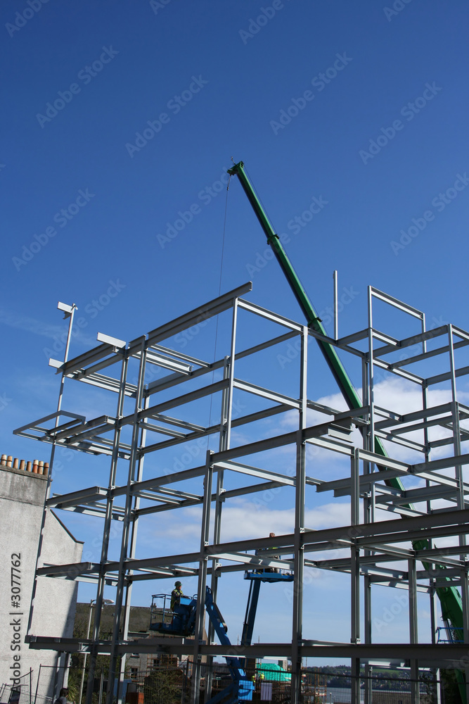 cherry picker and new building