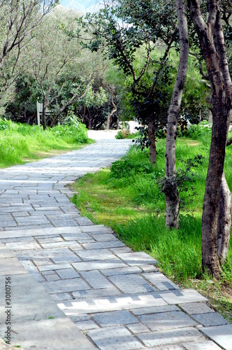 a walkway around the acropolis