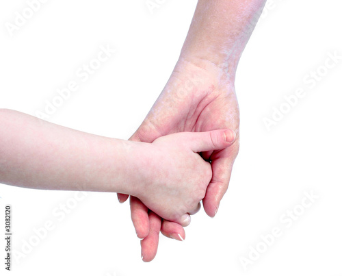 mom and daughter holding hands