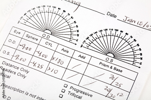 Obraz na plátně eyeglass prescription
