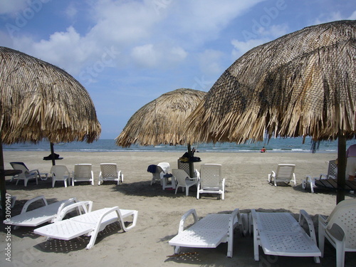 vista de hamaca playa cartagena de indias colombia photo