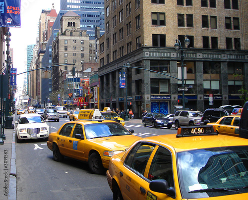 Canvas Print taxis in Manhattan