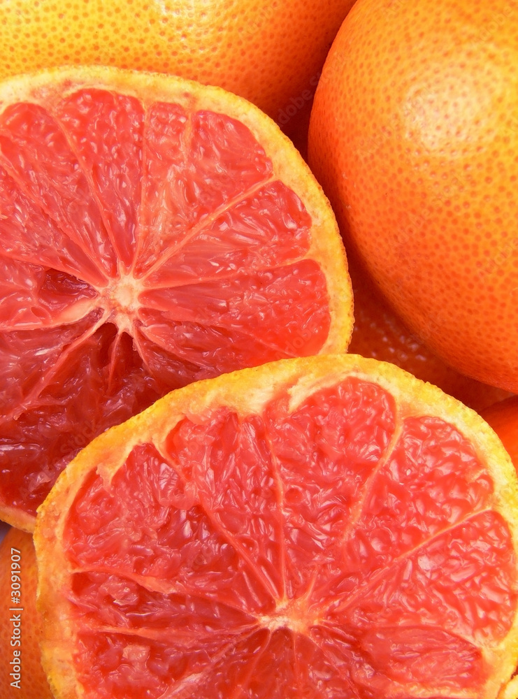 Juicy slices of grapefruits