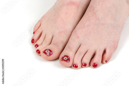 close up of painted toes