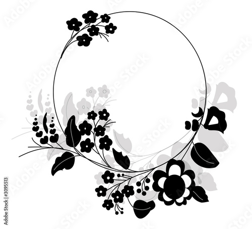 frame whith black flowers