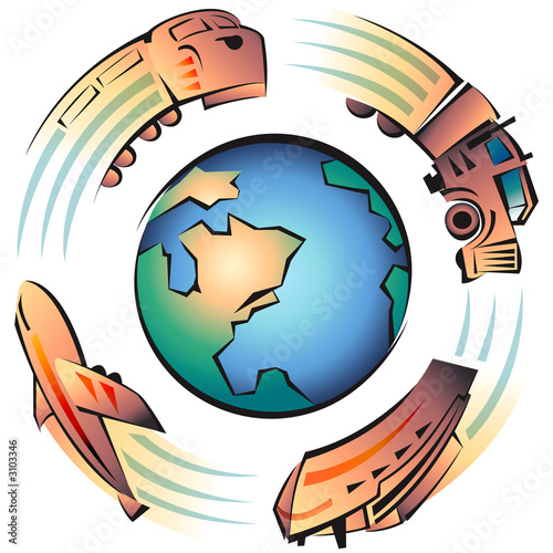 transport or travel around earth