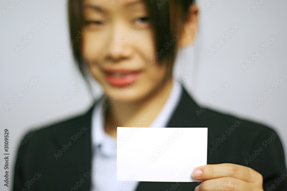 business woman with name card business woman with name card