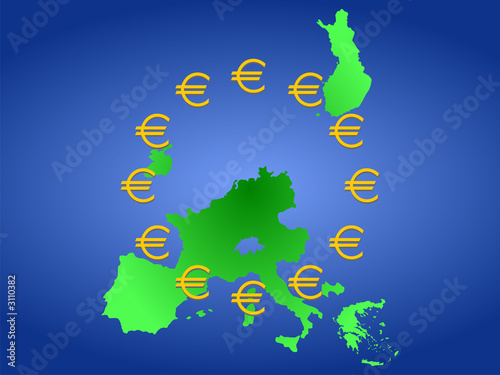 map of european contries that use the euro photo